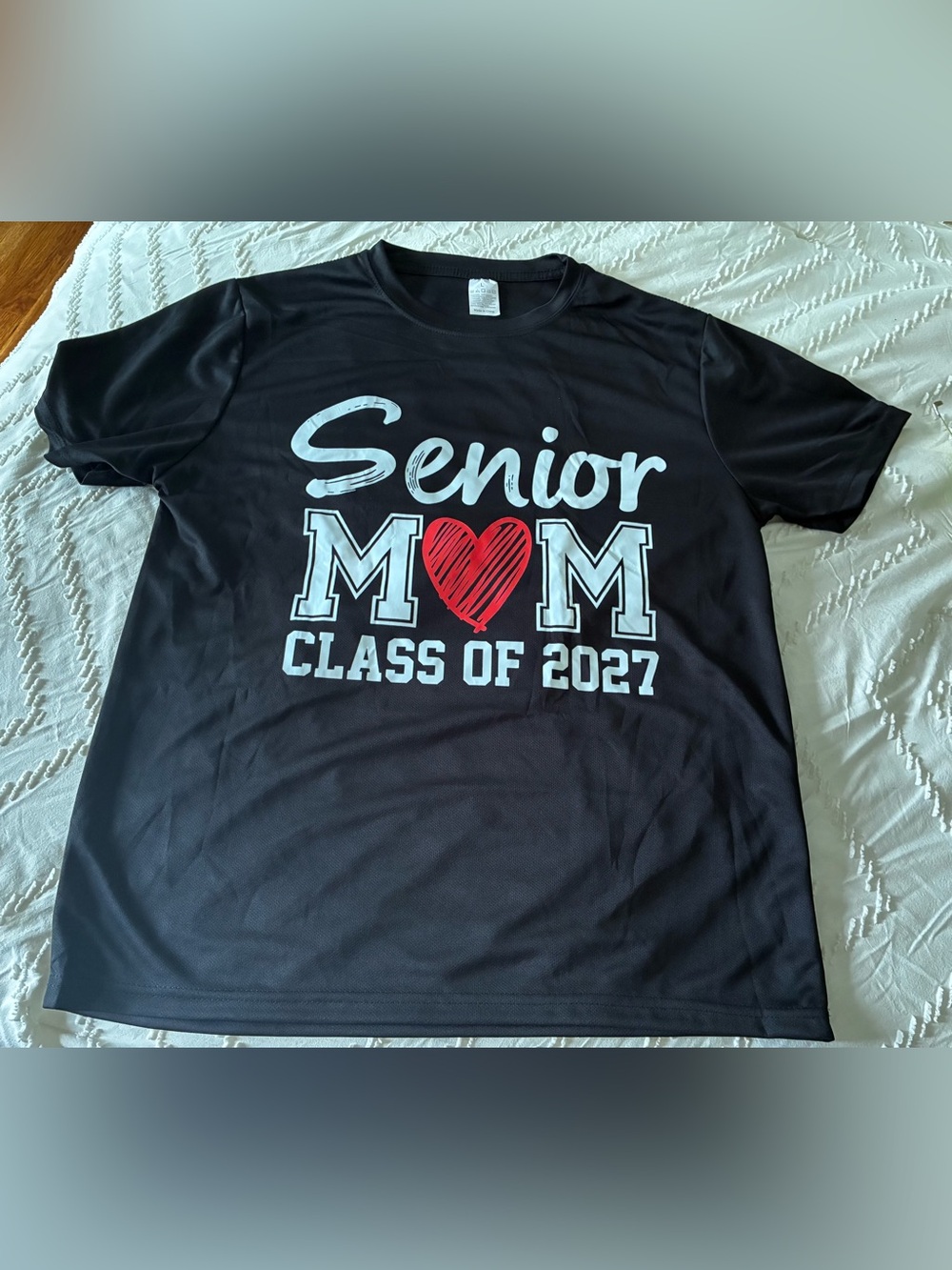 Senior Mom Class of 2027 T-Shirt - Black Size Large